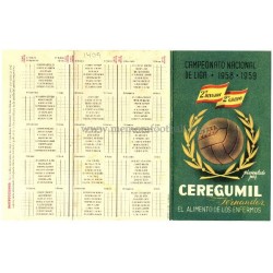 Spanish League 2ª Division 1958-1959 publicity football calendar