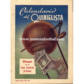 Spanish League 1ª Division 1959-1960 publicity football calendar