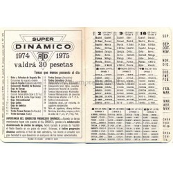 Spanish League 1ª Division 1973-1974 football calendar