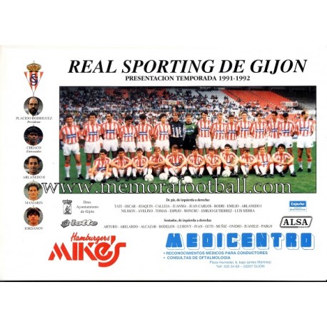 1991-92 Sporting de Gijón sheet