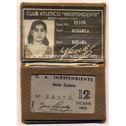 1970 Club Atlético Indepentiente (Argentina) membership card
