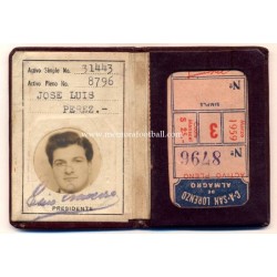 1950s Club Atlético San Lorenzo de Almagro (Argentina) membership card