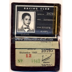 1957 Racing Club (Argentina) membership card