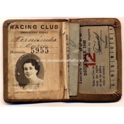 1940s Racing Club (Argentina) membership card