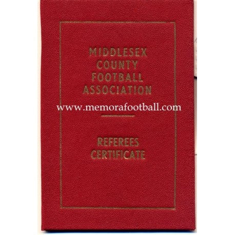 Football Referee´s Certificate dated 1973