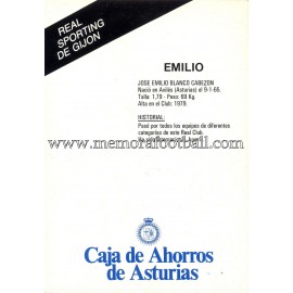 "EMILIO" Sporting de Gijón 1980s card