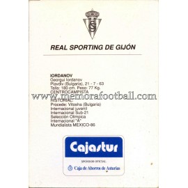 "IORDANOV" Sporting de Gijón 1990s card