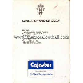 "ESPEJO" Sporting de Gijón 1990s card
