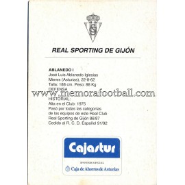 "ABLANEDO" Sporting de Gijón 1990s card