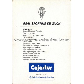 "MANJARÍN" Sporting de Gijón 1990s card
