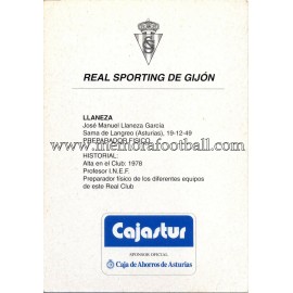 "LLANEZA" Sporting de Gijón 1990s card