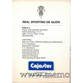 "EMILIO II" Sporting de Gijón 1990s card