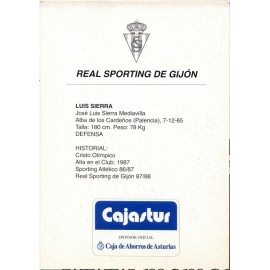 "LUIS SIERRA" Sporting de Gijón 1990s card