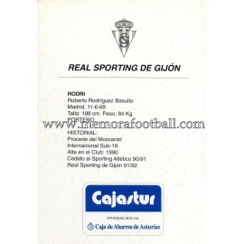 "RODRI" Sporting de Gijón 1990s card