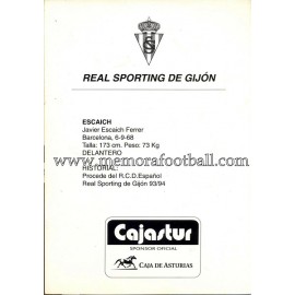 "ESCAICH" Sporting de Gijón 1990s card