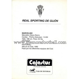 "MARCELINO" Sporting de Gijón 1990s card