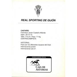 "CASTAÑO" Sporting de Gijón 1990s card