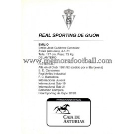 "EMILIO II" Sporting de Gijón 1990s card