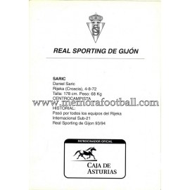 "SARIC" Sporting de Gijón 1990s card