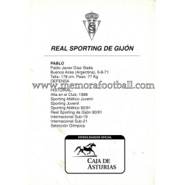 "PABLO" Sporting de Gijón 1990s card