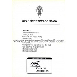 "DANI DIAZ" Sporting de Gijón 1990s card