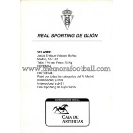 "VELASCO" Sporting de Gijón 1990s card