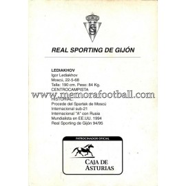 "LEDIAKHOV" Sporting de Gijón 1990s card