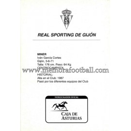 "MINER" Sporting de Gijón 1990s card
