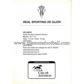 "VELASCO" Sporting de Gijón 1990s card