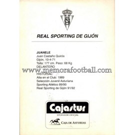 "JUANELE" Sporting de Gijón 1990s card