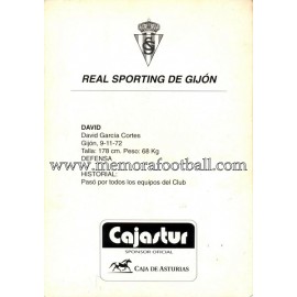 "DAVID" Sporting de Gijón 1990s card