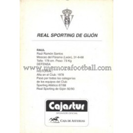 "RAUL" Sporting de Gijón 1990s card
