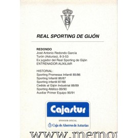 "REDONDO" Sporting de Gijón 1990s card