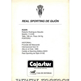"RODRI" Sporting de Gijón 1990s card