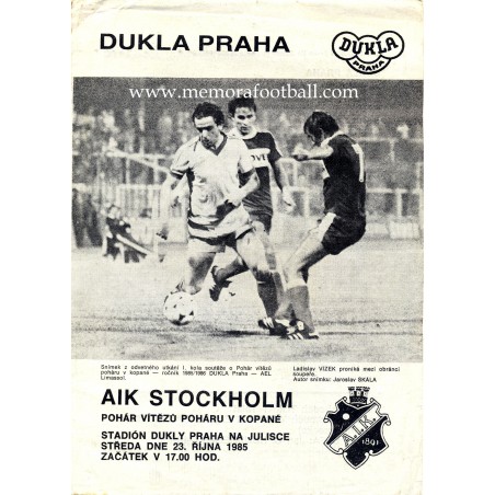 AIK - ASVS Dukla Prague, 6 nov. 1985 - Coupe des coupes (-1999