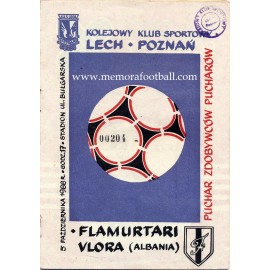 Lech Poznań v Flamurtari Vlore 05-10-1988 UEFA Cup programme