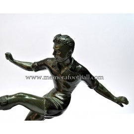 A spelter figure of a footballer c.1950 France