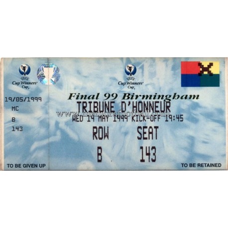 1999 UEFA Cup Winners' Cup Final ticket