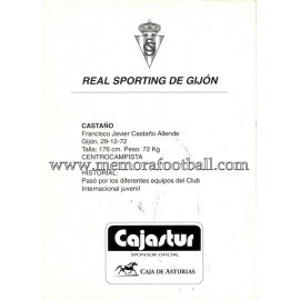 "CASTAÑO" Sporting de Gijón 1990s card