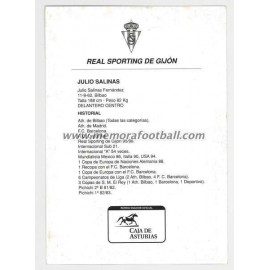 "JULIO SALINAS" Sporting de Gijón 1990s card