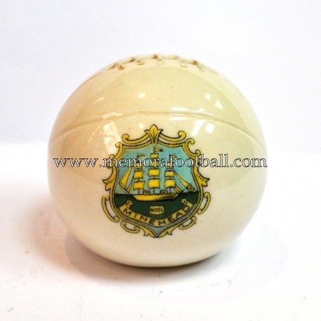 Crested china model of Football (MINEHEAD)