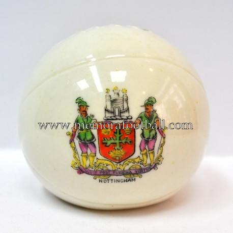 Crested china model of Football (NOTTINGHAM)