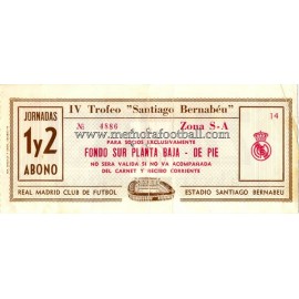 IV Santiago Bernabeu Trophy 1982 ticket