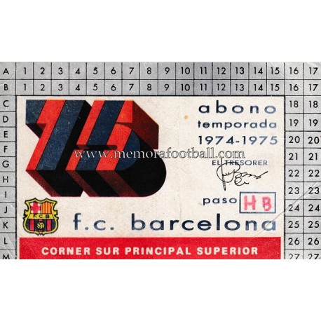 Abono del FC Barcelona temporada 1974-1975