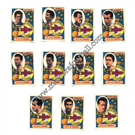 11 Cromos Deportivo de la Coruña 1954-55 equipo completo