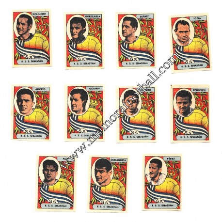 11 Cromos Real Sociedad 1954-55 equipo completo