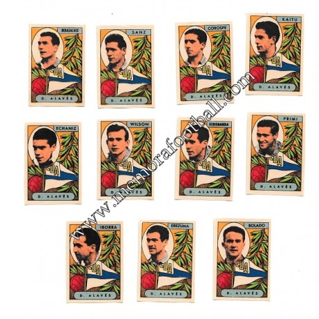 11 Cromos Deportivo Alavés 1954-55 equipo completo