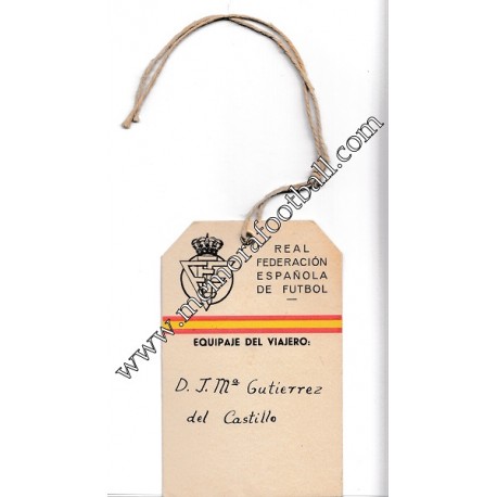 Etiqueta de maleta R.F.E.F. Campeonato Mundial Fútbol 1950