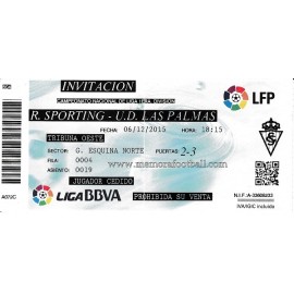Sporting de Gijón v Las Palma LFP 06/12/2015 ticket
