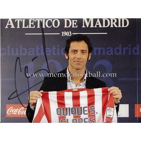 Foto firmada de "QUIQUE FLORES" Atlético de Madrid 